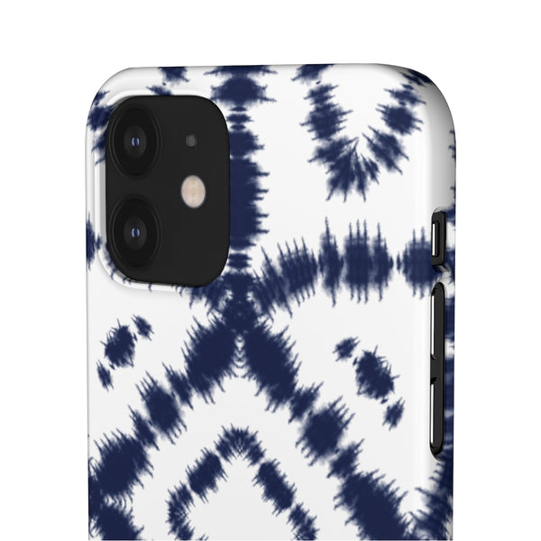 Shibori Navy + White Phone Case