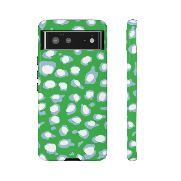 TOUGH Cases Pretty Printing X Beautycounter Limited Edition Case Preppy Leopard Spots Green