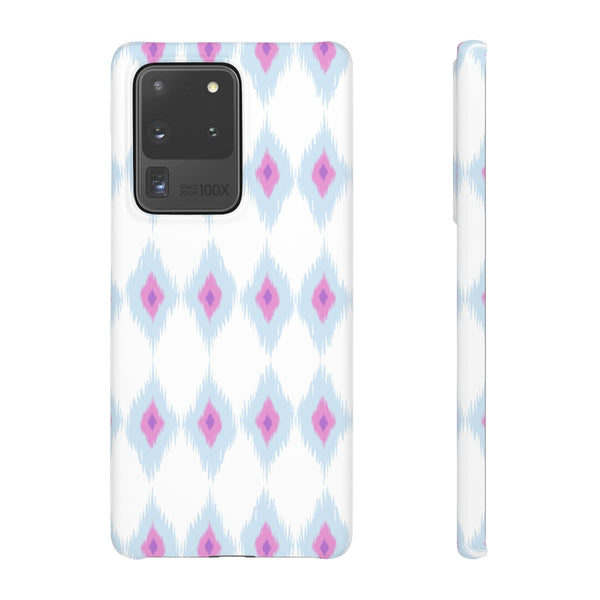 Chic Ikat Aqua + Pink Phone Case