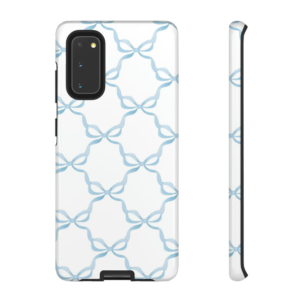iPhone Tough Case Preppy Watercolor Bow Pattern Blue