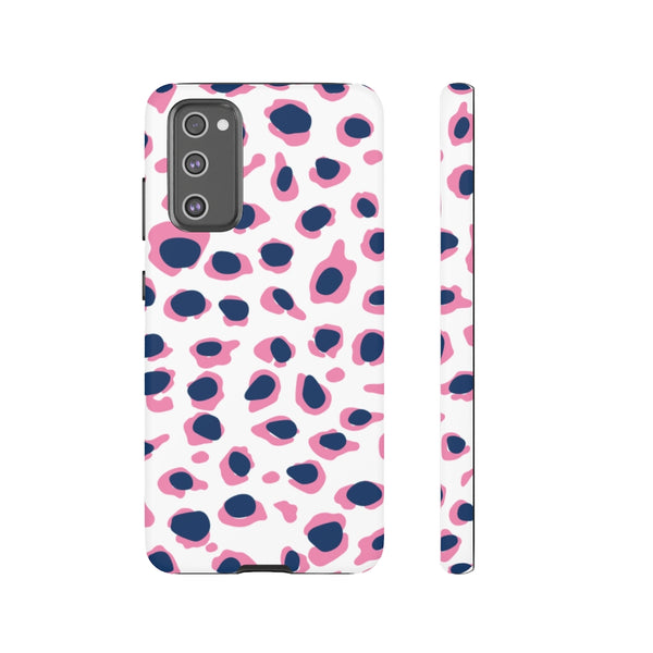 TOUGH Version Pretty Printing X Beautycounter Limited Edition Case Preppy Leopard Spots in Pink and Navy