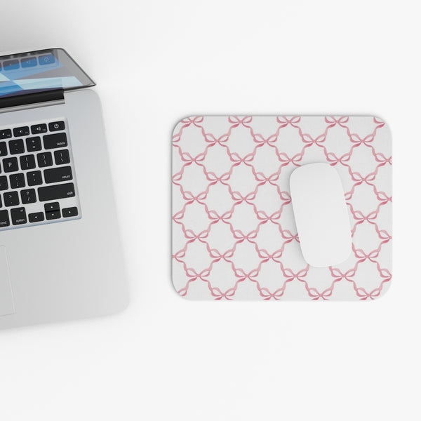 Mouse Pad Watercolor Preppy Bows Pink dorm room home office school supplies
