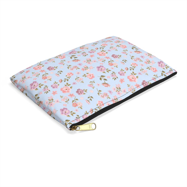 Loveshackfancy Inspired Ditsy Floral Blue Pattern -  Accessory Pouch Zip Closure Available in Two Sizes