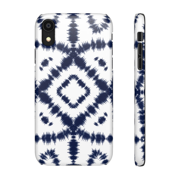 Shibori Navy + White Phone Case