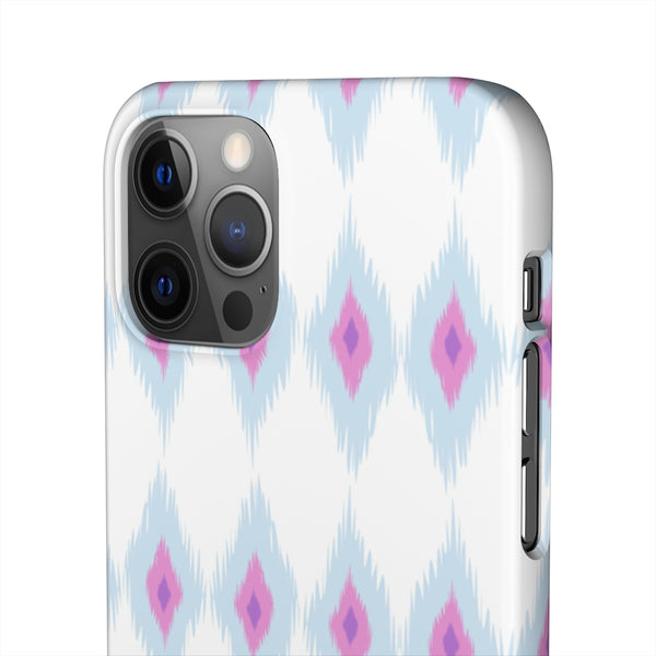 Chic Ikat Aqua + Pink Phone Case