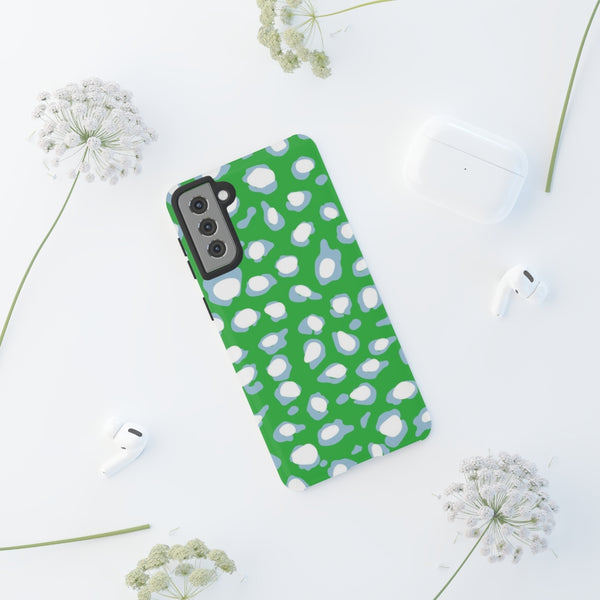 TOUGH Cases Pretty Printing X Beautycounter Limited Edition Case Preppy Leopard Spots Green
