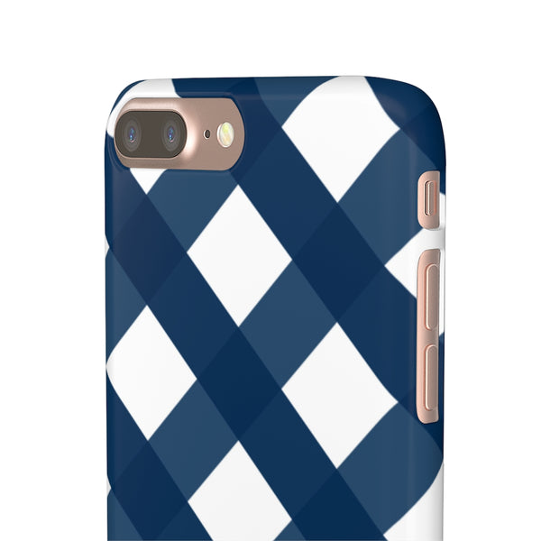 Gingham Navy + White Phone Case