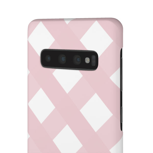 Gingham Blush + White Phone Case