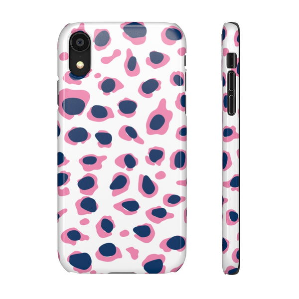 SLEEK Version Pretty Printing X Beautycounter Phone Case Preppy Leopard Navy + Pink Spots
