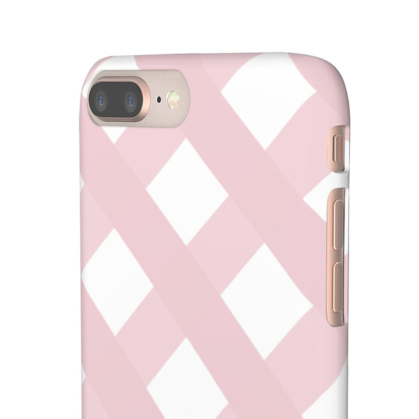 Gingham Blush + White Phone Case