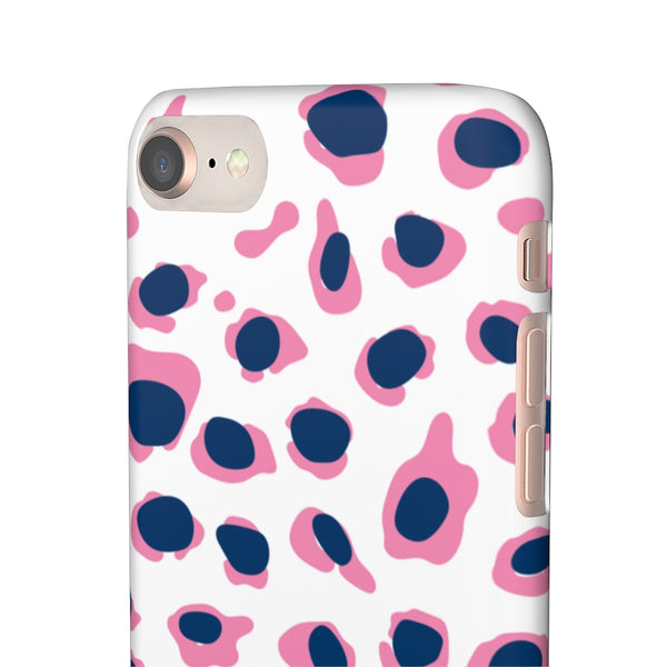 SLEEK Version Pretty Printing X Beautycounter Phone Case Preppy Leopard Navy + Pink Spots