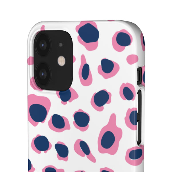 Preppy Leopard Pink + Navy Phone Case