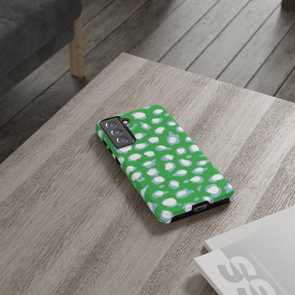 TOUGH Cases Pretty Printing X Beautycounter Limited Edition Case Preppy Leopard Spots Green