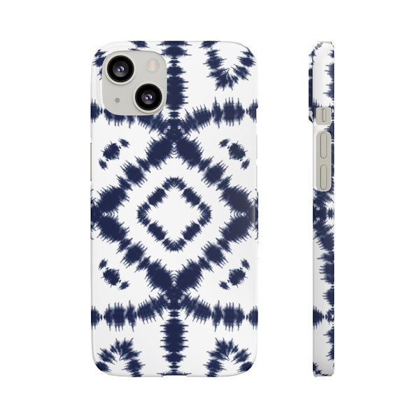 Shibori Navy + White Phone Case
