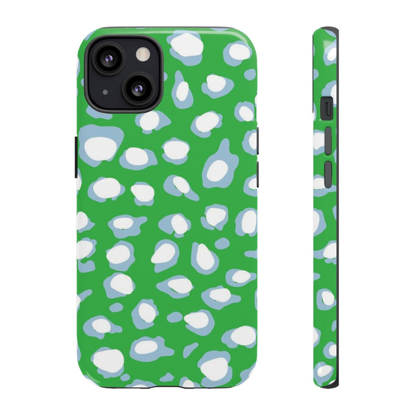 TOUGH Cases Pretty Printing X Beautycounter Limited Edition Case Preppy Leopard Spots Green