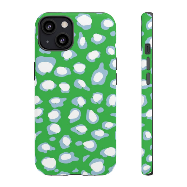 TOUGH Cases Pretty Printing X Beautycounter Limited Edition Case Preppy Leopard Spots Green