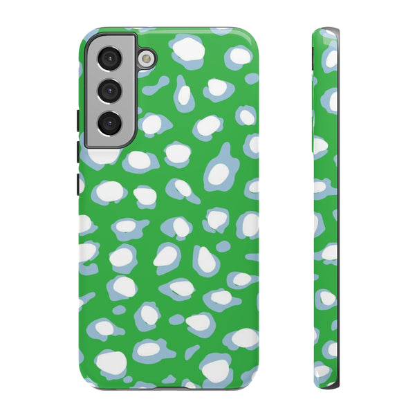TOUGH Cases Pretty Printing X Beautycounter Limited Edition Case Preppy Leopard Spots Green