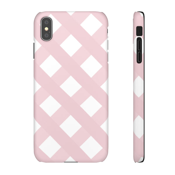 Gingham Blush + White Phone Case