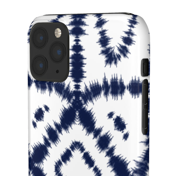 Shibori Navy + White Phone Case