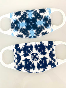 FACE MASK QUICK SHIP - Two Pack - Tie Dye Blues