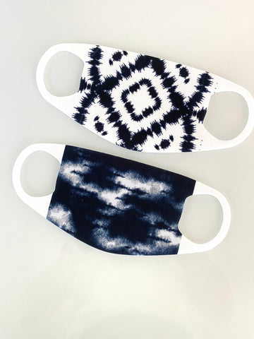 FACE MASK QUICK SHIP - TWO PACKS - Shibori Blue